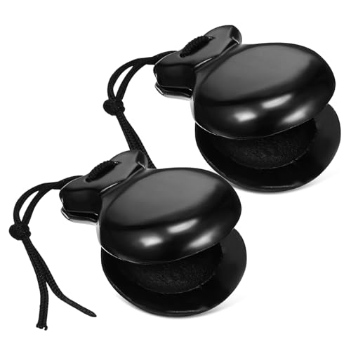 Totority 1pair Wooden Castanets Finger Percussion Instrument Stylish Handheld Castanets for Adults Clear Sound and Lightweight Educational Music Tool