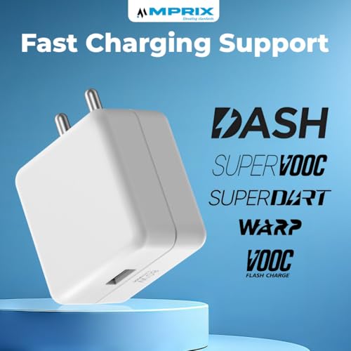 Image of 33W Fast Charger 4A - SuperVOOC, USB Type-A, Dart, WARP, Dash Adapter Compatible for Oneplus, Oppo,Realm & More - Rapid Charging, Compact Design, Travel-Friendly (Only Adapter)