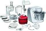 Bosch MUM5 CreationLine MUM542710DE - Robot de cocina multiusos, cuenco grande de acero inoxidable (3,9 L), varios accesorios como picadora de carne, cortador de dados, 900 W, color blanco y plateado