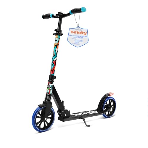 SereneLife Roller, Cityroller, Scooter, Tretroller, Big Wheel Scooter, Kickscooter- klappbar & Höhenverstellbar, Roller Erwachsene- & Kinder, Trotinet- mit Vorderfederung & Hinterradbremse, bis 100Kg