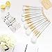 Qivange Makeup Brush Set Synthetic Makeup Brush Eye Makeup Brushes Professional Makeup Brushes(15pcs, White with Gold)