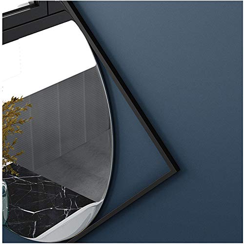 Miroir carré mural en fer forgé avec cadre noir robuste et reflets nets - 6