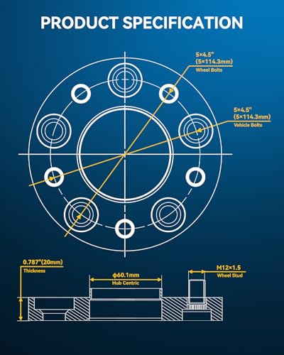 Image of PHILTOP 5x4.5 Hub-Centric Wheel Spacers 20mm for Toyota Camry