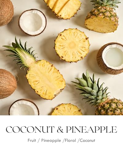 Image of AOOVOO Coconut Pineapple Odor Eliminating Highly Fragranced Candle - Eliminates 95% of Pet, Smoke, Food, and Other Smells Quickly, Air Freshing Soy Candle, 9 oz Up to 50 Hours Burn time