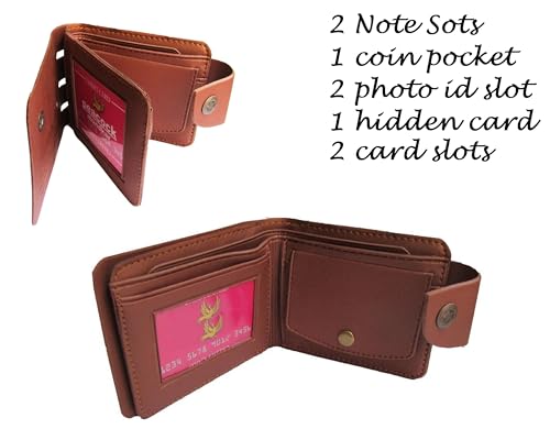 Image of Pu Bifold Tan Color Wallets Combo for Men and Boys Best for Gifting and Personal Use Pack of 2 Purse