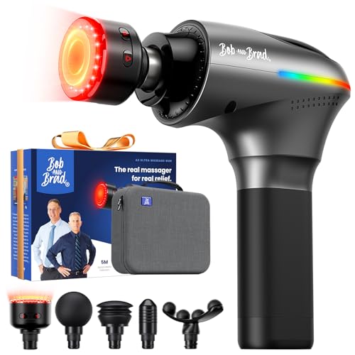 Image of BOB AND BRAD A2 Ultra Heated Massage Gun with Red Light & Infrared Heat, FSA-HSA Eligible Pro Percussion Muscle Massager for Athletes & Full Body Pain Relief with Case, Force Sensor, Birthday Gifts