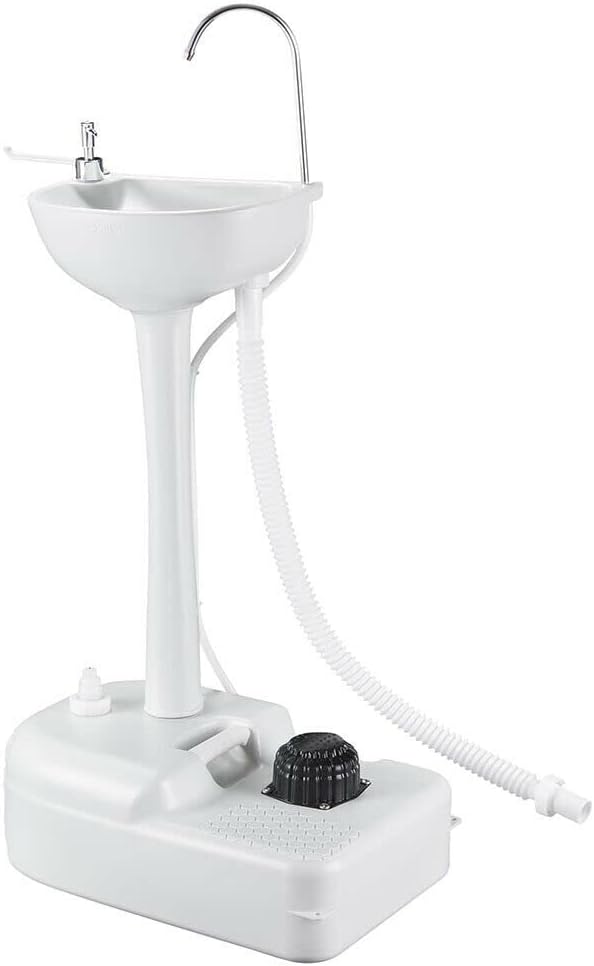 Ampersand Shops Portable and Lightweight Porta Sink Basin Faucet Hand Wash Station Garden RV Travel Camping Hiking Park Station 17L Tank