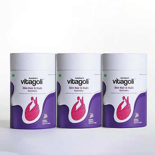 Vitagoli 5000 Biotin Beauty Skin Hair & Nails Gummies Vitamins with Keratin – Hair Growth Multivitamins for Women, Bright skin Capsules Gummy too yumm with Seabuckthorn extract Vegan Supplement for Women & Men-Grapes Flavor, Pack of 3 Vitagoli 5000 Biotin Beauty Skin Hair & Nails Gummies Vitamins with Keratin – Hair Growth Multivitamins for Women, Bright skin Capsules Gummy too yumm with Seabuckthorn extract Vegan Supplement for Women & Men-Grapes Flavor, Pack of 3