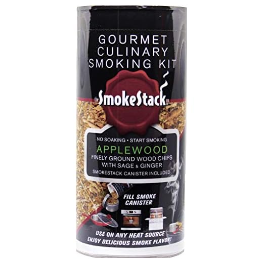 SmokeStack Finely Ground Wood Chips and Smoker Box – Turn Any Grill Oven Stovetop Into A Smoker - Evenly Adds Delicious Smoke Flavor - No Pre Soaking Needed (Applewood)