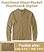 ZITY Long Sleeve Henley Shirts for Men Casual Waffle Thermal Fashion Pullover 3-Button T-Shirt with Pocket,Dark Khaki M