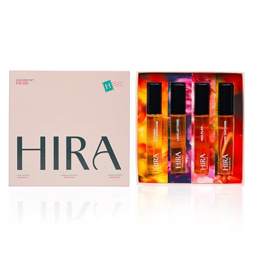 HIRA Discovery Perfume Set for Women 10ml x 4 | Summer Afternoon, Wine Tastings, Love Letters & Red Flag Eau De Parfum (EDP)| Long Lasting Perfume Com