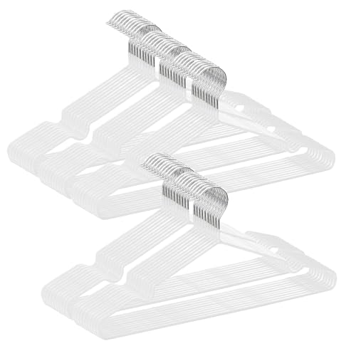 AYO ハンガー すべらない 衣類ハンガー 多機能収納 PVC特殊ラバー加工 50本組 hanger 洗濯 物干し 頑丈な 多機能 滑り止め 衣類変形にくい 耐荷重 軽量 乾湿両用 PVC (ホワイト)