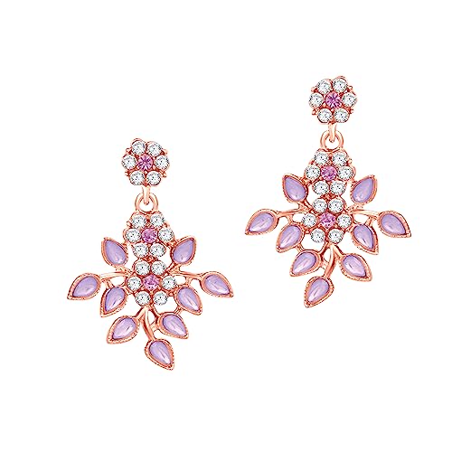 Atasi International Crystal Necklace Jewellery Set with Earrings | Best Suited for Party, Wedding, and Festive Occasions for Women