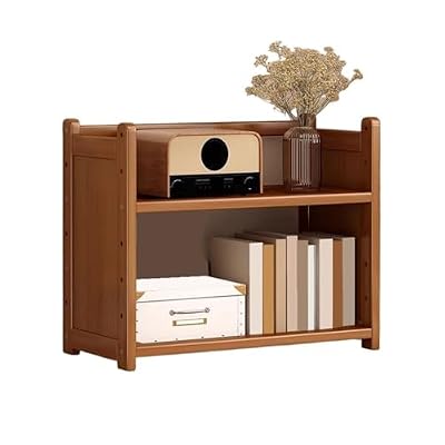 WANGHAI2024M Bookcases Tabletop Minimalist Storage Rack Office Home Bamboo Two Layers Bookshelf