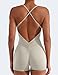 YEOREO Backless Tummy Control Jumpsuits for Women One Piece Workout Jumpsuits Sleeveless V Back Lizvette Scrunch Yoga Rompers