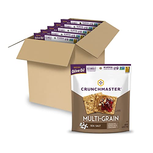 Crunchmaster Gluten-Free Multi-Grain Sea Salt Crackers, 4oz. (Pack of 6) - image 1