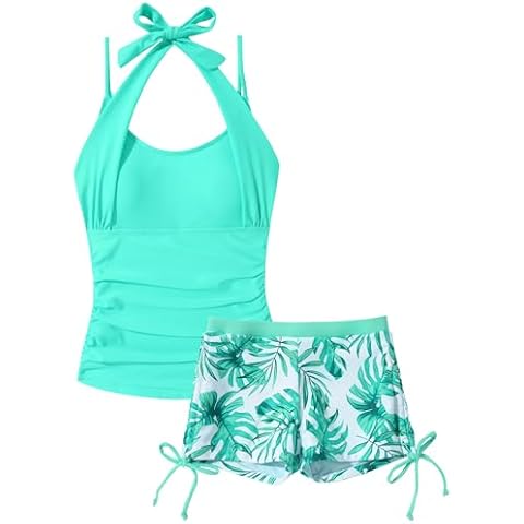 Trendy Halter Neck Tankini Set Cover