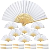 YFZYT Lot de 100 éventails de mariage, blancs, pour fête d'été, bricolage