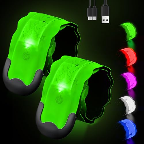 Fitense 2025 New-Shaped Rechargeable LED Armband 2-Pack, High Visibility...