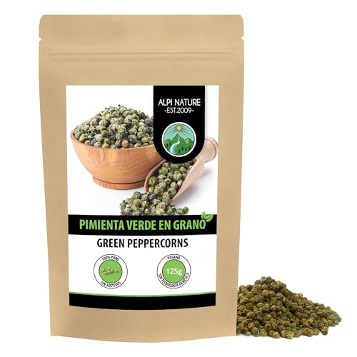 Alpi Nature Pimiento Verde en Grano 125g, Granos de Pimiento Verde Enteras para Cocinar