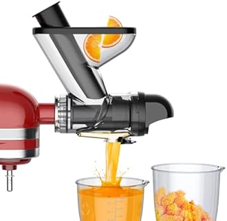 Masticating Juicer Attachment for KitchenAid Stand Mixer, Cold Pressed Juicer Machine, Slow Juicer Attachment with Dual Feed Chute and Pusher