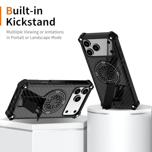 Coque iPhone 17 Pro avec support antichoc silicone rigide pour visionnage de vidéos