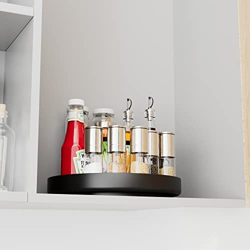 Ovicar Lazy Susan Turntable Organizer - 11 Inch Rotating Spice Rack Metal Lazy Susan For Cabinet Pantry Kitchen Countertop Bathroom Refrigerator Table Storage, Black #TOP4