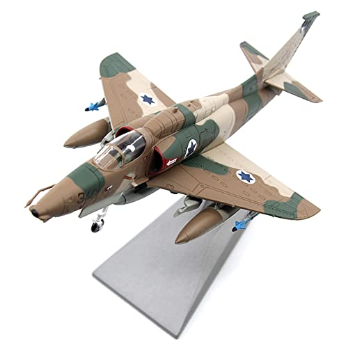 FMOCHANGMDP Military Fighter Alloy Die Cast Model, 1/72 Scale Israeli Air Force A-4 Skyhawk Bat Squadron Model, Adult Toys and Decorations, 6.7 X 4.6Inch