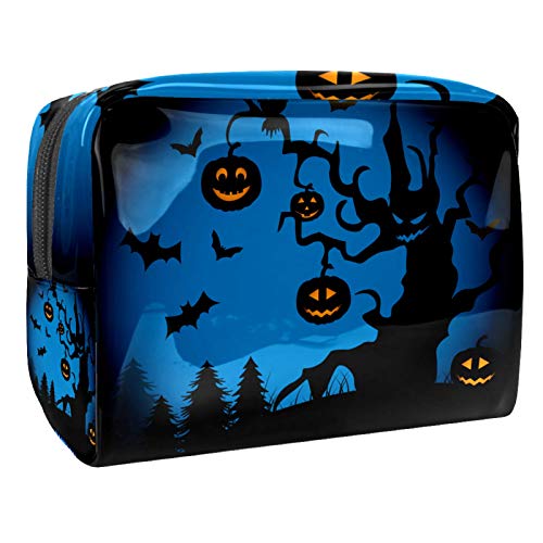 Preisvergleich Produktbild Kosmetiktasche für Frauen, Happy Halloween Ikonen Reise Toilettenartikel Taschen groß PVC Make-up Handy Tasche Organizer mit Reißverschluss