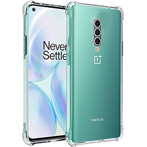Image of TheGiftKart Crystal Clear Back Cover Case for OnePlus 8 | Raised Bumps for Camera & Screen Protection | Ultra Clear Soft Silicone Back Cover Case for OnePlus 8 (TPU, Transparent)