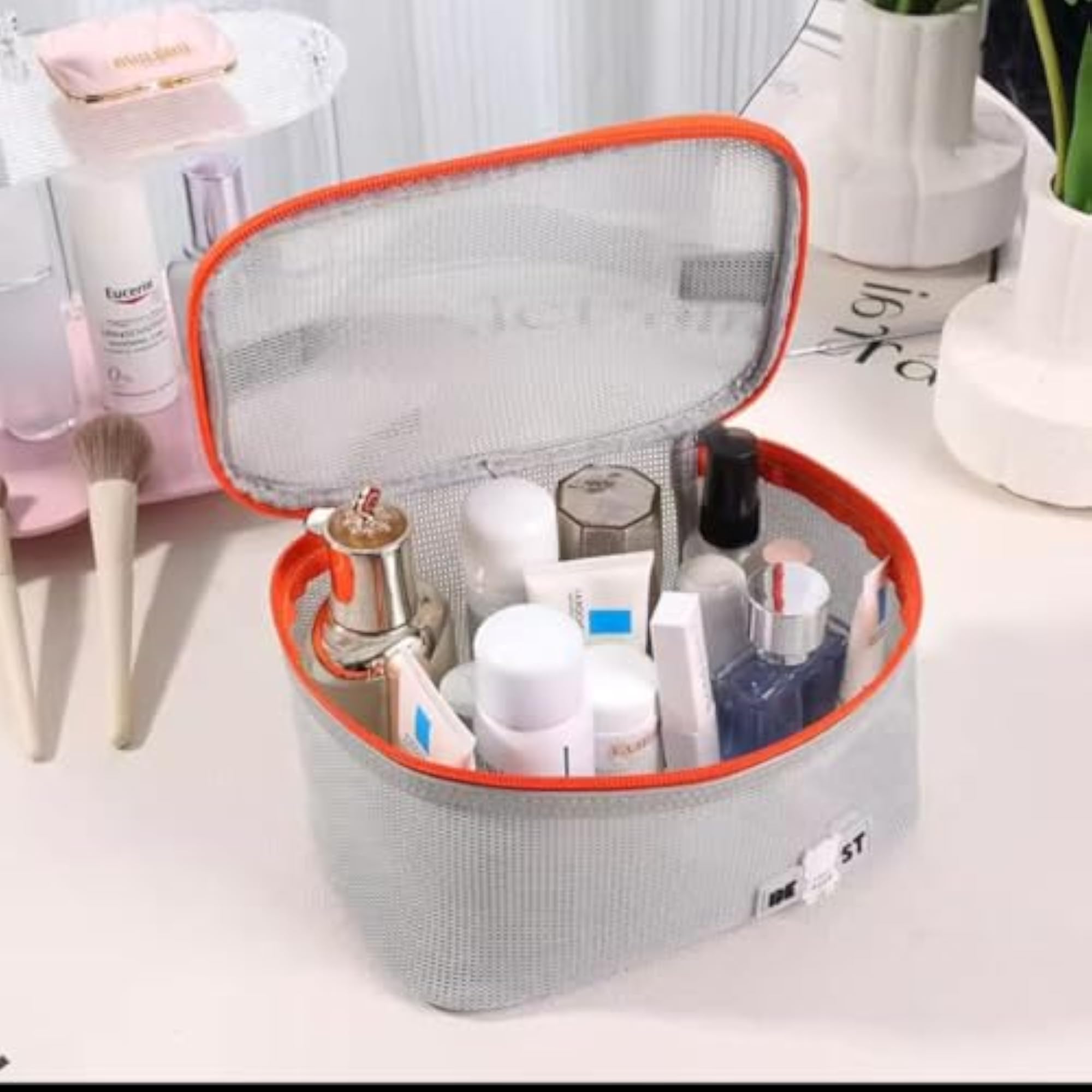Multifunctional Extra Large Cosmetic Bag with Hook for Travel