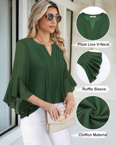 Timeson Women's 3/4 Sleeve Dressy Casual Top