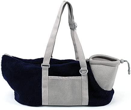 LOERSS Small Pet Carrier Bag Pet Out Bag Warm Breathable Small Dog Travel Bag Handbag Shoulder Bag Folding Winter Cat Bag-Blue