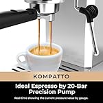CHULUX Slim Espresso Machine with Milk Frother Steam Wand, 20 Bar Professional Italian Pump Semi Automatic Espresso Coffee Machine for Home Cappuccino & Latte Maker - Image 3