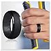 Dookeh Breathable Silicone Wedding Rings for Men - Skin Safe Mens Rubber Wedding Bands - Improved Design for Crossfit Workout Swimming Firefighters Military (All Black, Size 9)