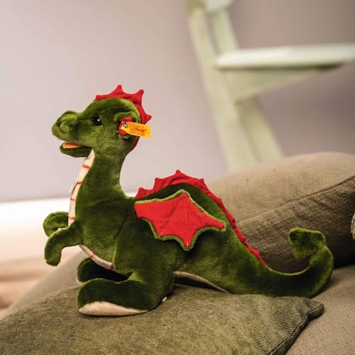 Steiff 067198 Rocky Drache - 32 cm - Kuscheltier - Gruen stehend, Treetop