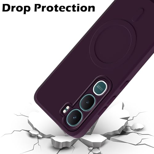 Image of amazon basics Back Cover for Vivo Y31 5G Soft Matte Silicone Mag-Safe Design (Mag-Safe Not Support) Camera Protection | Slim Fit Bumper Cover (Purple)