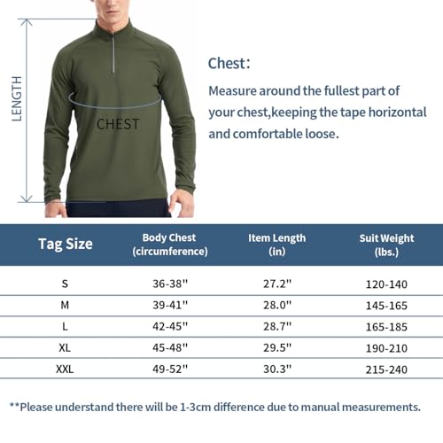 Zengjo 1/4 Zip Pullover Mens Running Shirt Long Sleeve - Image 4
