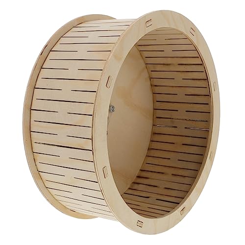Kisangel 1Pc Wooden Hamster Exercise Wheel Quiet Running for Pets Durable for Hamsters Hedgehogs and Other Animals