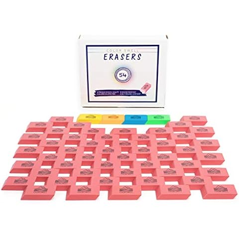 Color Swell Bulk Erasers - 54 Pack of Neon and Pink Erasers - Perfect for Offices, Schools, Kids, Adults, Students, Families, and Donations Cover