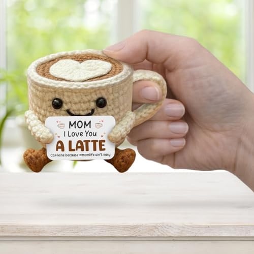 Birthday Gifts for Mom from Daughter Son - I Love You Mom Latte Coffee Crochet, Gifts for Mother in Law Stepmom, Gigi Nana, Heartwarming Crochet Gift, Crochet Gifts for Mothers Day 2026 — view 7