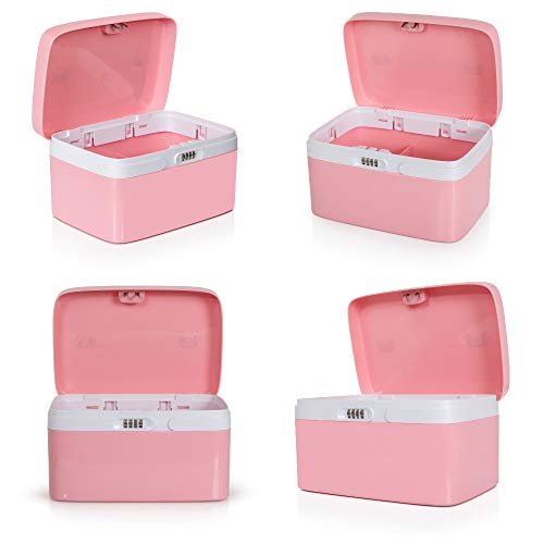 Medicine Lock Box for Safe Medication Storage - Childproof Prescription Bottle Organizer - Lockable Combination Chest (4 Digit Custom Code) Medicine Cabinet w/Separate Compartments | Storage Lockbox - Thumbnail 3