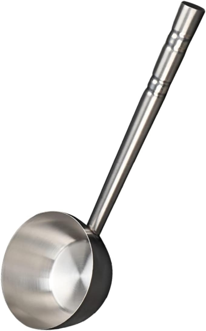 Long Handle Stainless Steel Water Ladle Multi- Scoop for Kitchen and Garden Flat Bottom Design for Serving and Washing Vegetables