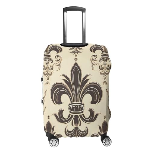 Fleur-de-Lis And Coat Arms Knight Luggage Cover Travel Suitcase Covers for Luggage Elastic Carry on Luggage Covers for Suitcase Tsa Approved Washable Luggage Sleeve Protector Fits 18-32 Inch XL4