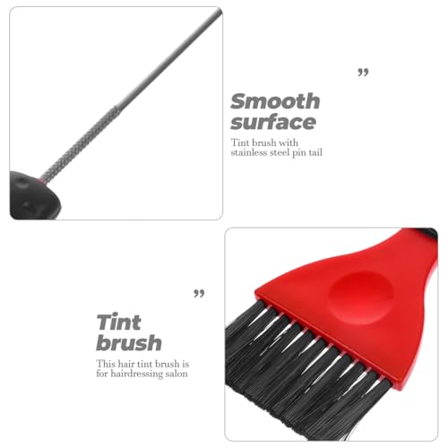 Image of Balacoo Hair Dye Brush Set 3 Pcs Metal Pintail Long Handle | Plastic brush heads, stainless steel parting tip, extended grip, salon or home tinting, confirm color and tool size