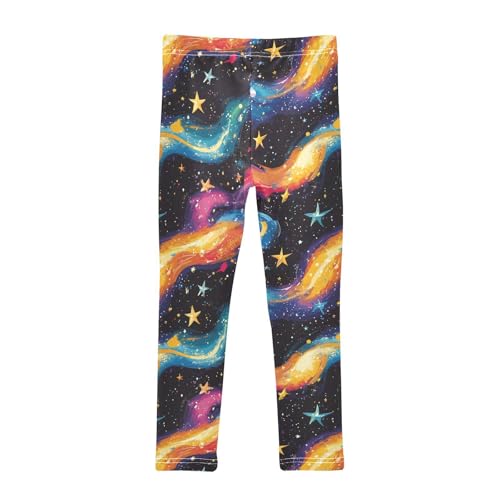 Boccsty Fantasy Space Stars River Galaxy Girls Leggings Kids Yoga Pants Dance Active Tights 4T2
