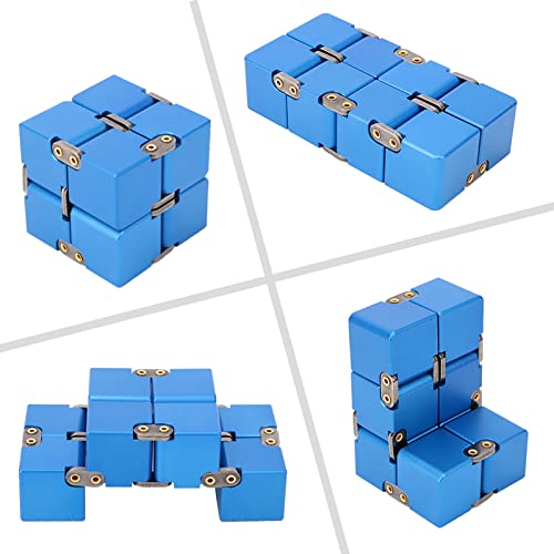 Aluminum Alloy Handheld Fidget Ornamentss Desk Relieve Stress Ornaments Black Professional Accessories for Use (Blue)