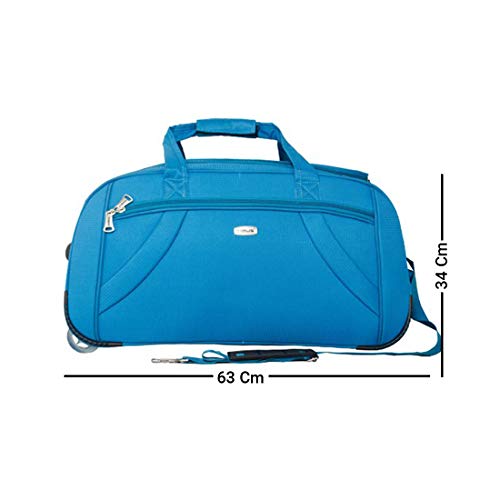 Image of Timus Club Mumbai 65 CM Ocean Blue 2 Wheel Duffle Trolley Travel Bag for Women and Men