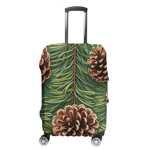 Pine Cone Border Luggage Covers Tsa Approved Suitcase Cover Elastic Washable Luggage Sleeve Carry on Cover Protector Anti-Scratch Suitcase Protector Fits 19-30 Inch Case(XL)