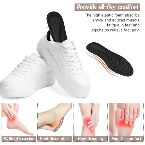 Image of 2 Pairs Memory Foam Insoles, Full-Foot Responsive Cushioning, Plantar Fasciitis Insoles for Women Man, Orthotic Shoe Inserts Arch Support Inserts for Foot Health Men (Black, W 12-12.5 /M 10.5-11)